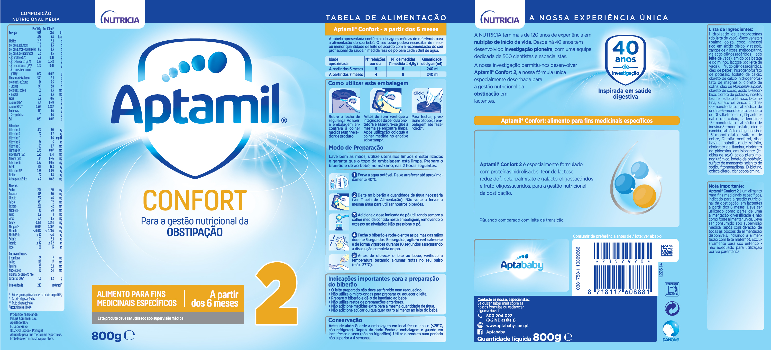 Aptamil Confort 2 Leite Transição - 800g