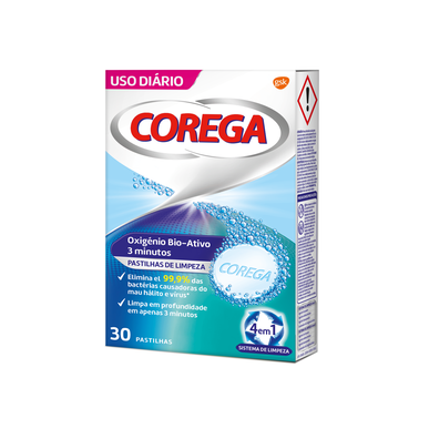 Corega Bio Activo Pastilhas Prótese (x30 unidades)