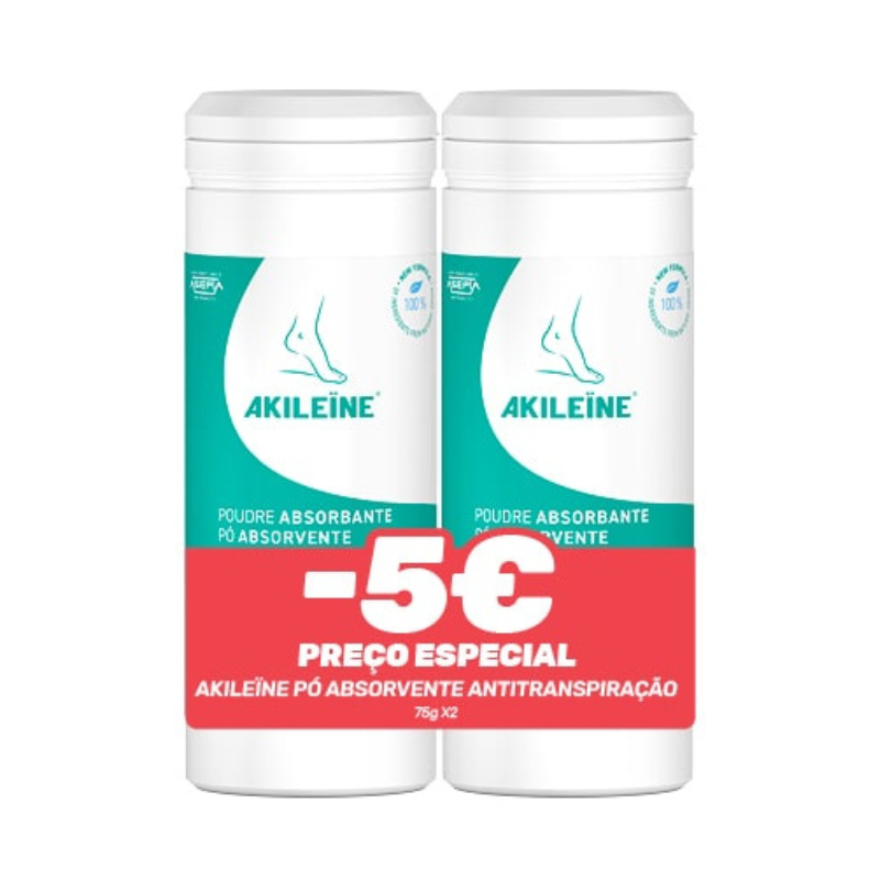 Akileine Transpiração Pó Absorvente - 75g (Pack Duplo)