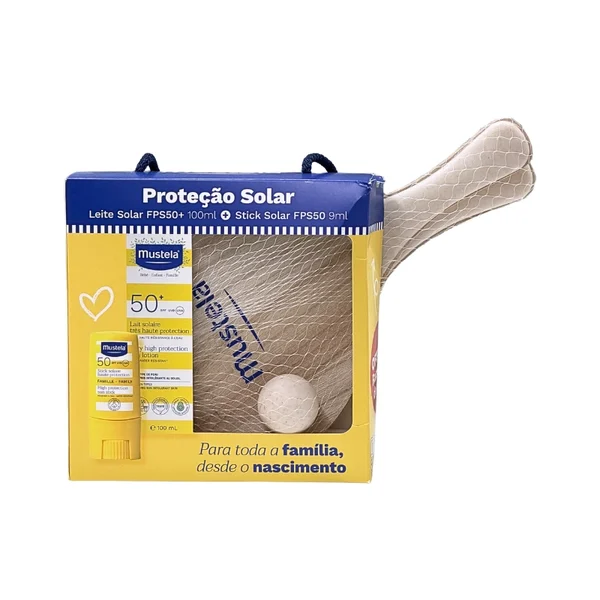 Mustela Solar Leite SPF50+ 100ml + SticK SPF50+ + Oferta Raquetes