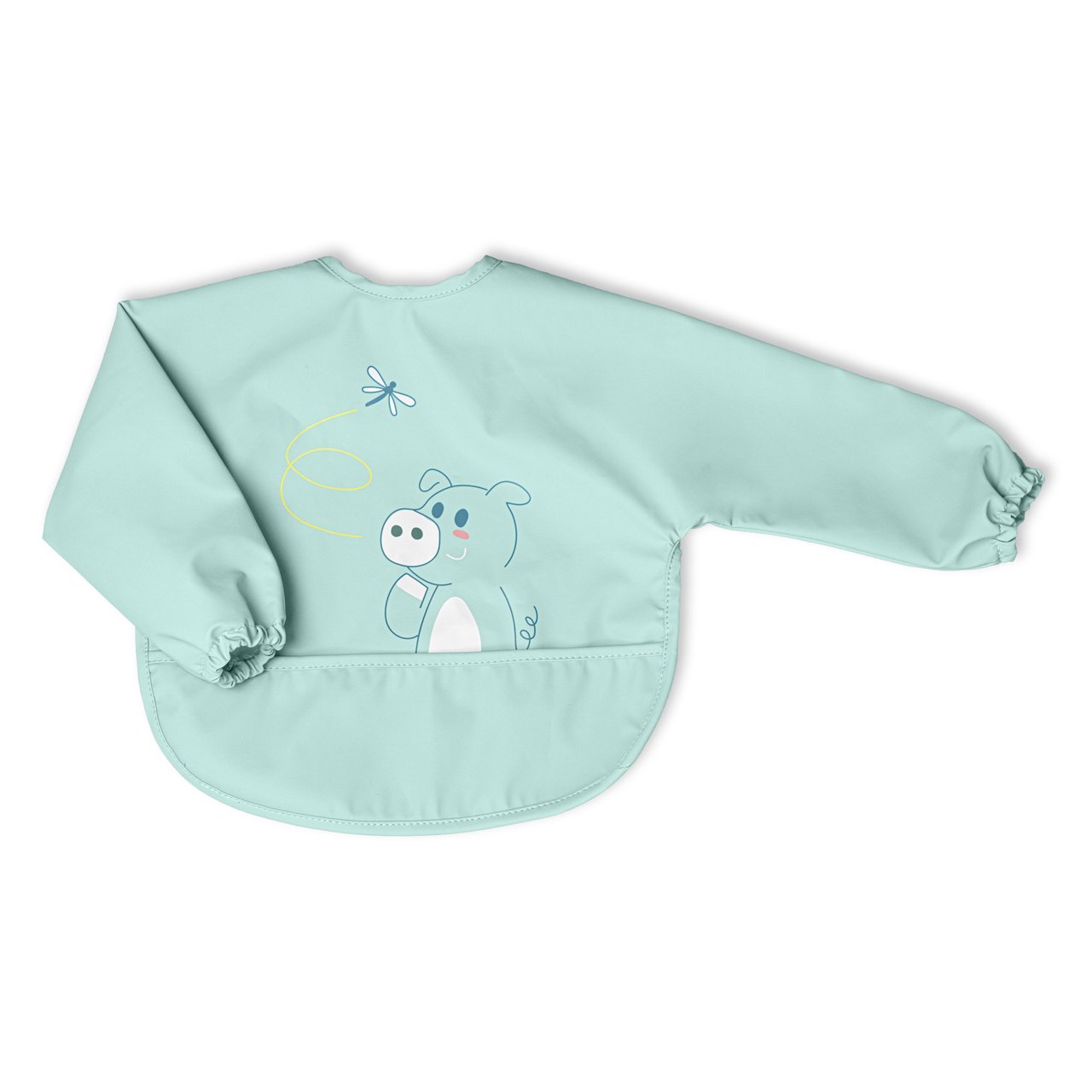 Chicco 16302250000 Babete Tecido com Manga Azul 6M+
