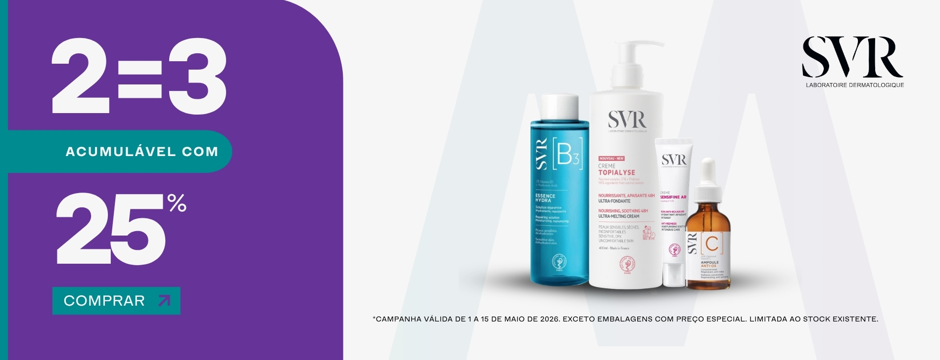 25% de desconto na marca SVR