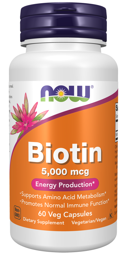 Now Biotin 5000 mcg 60 Cápsulas