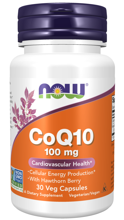 Now Coenzima Q10 100mg e Espinheiro-Alvar 30 Cápsulas Vegetais