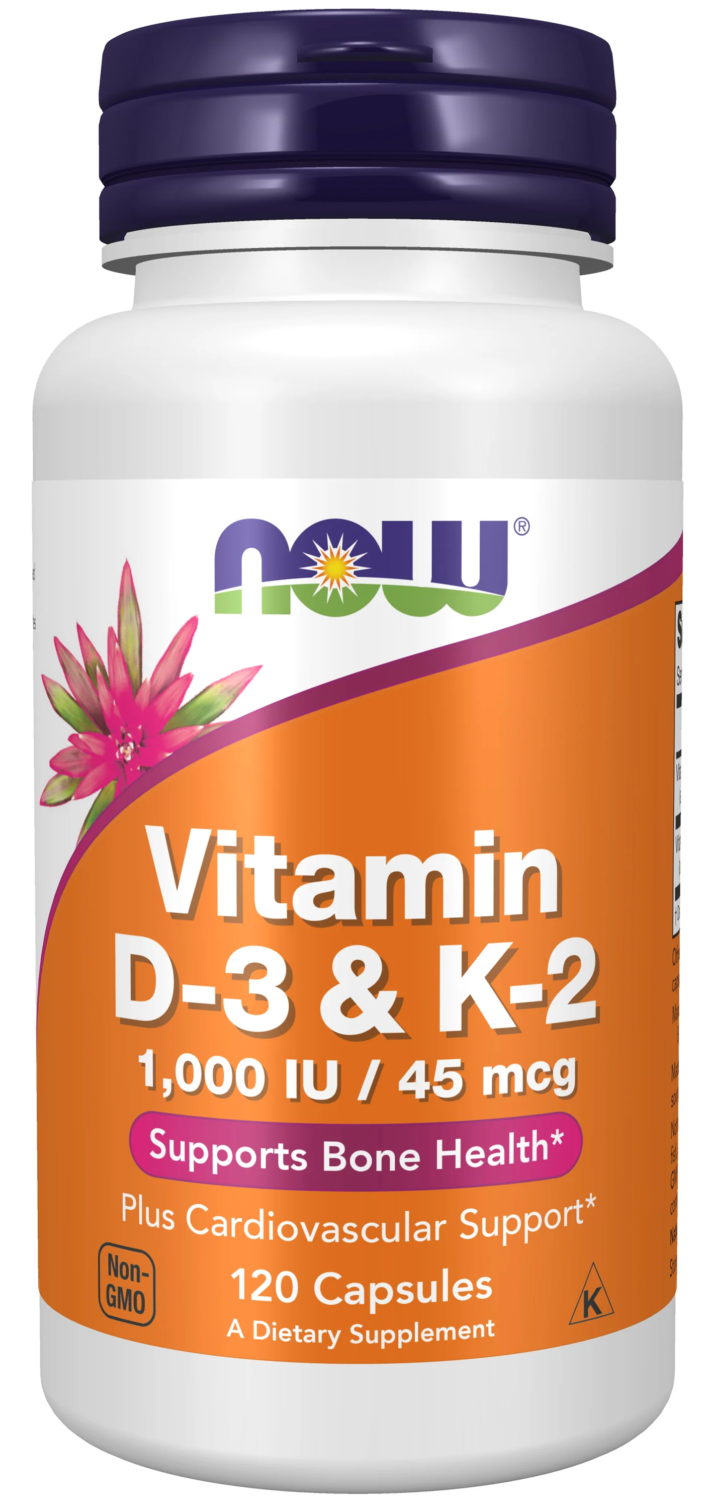 Now Vitamin D3 (1000Ui) + K2 (45Mcg) x 120 Caps