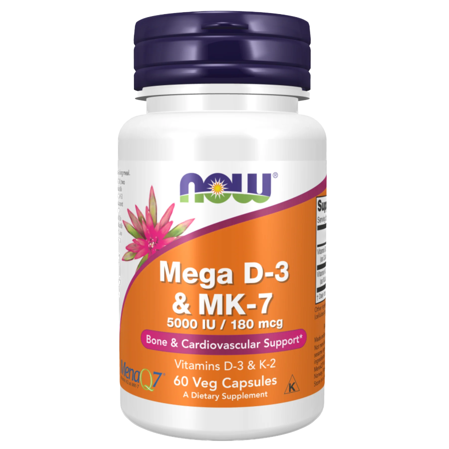 Now Mega D3 (5000UI) E Mk-7 (180Mcg) x 60 Capsulas
