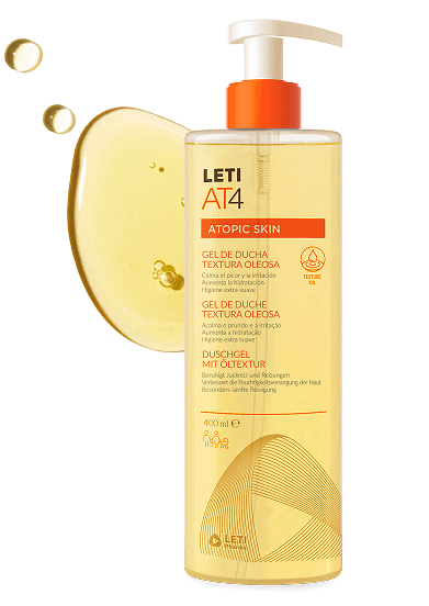 Leti AT4 Gel Banho Textura Oleosa Pele Atópica 400Ml