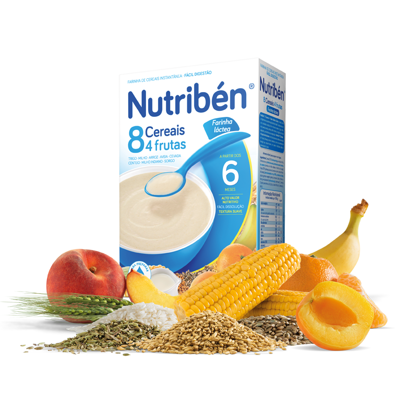 Nutribén Farinhas_ 8 Cereais & 4 Frutas (Láctea) - 300g (x2 unidades)