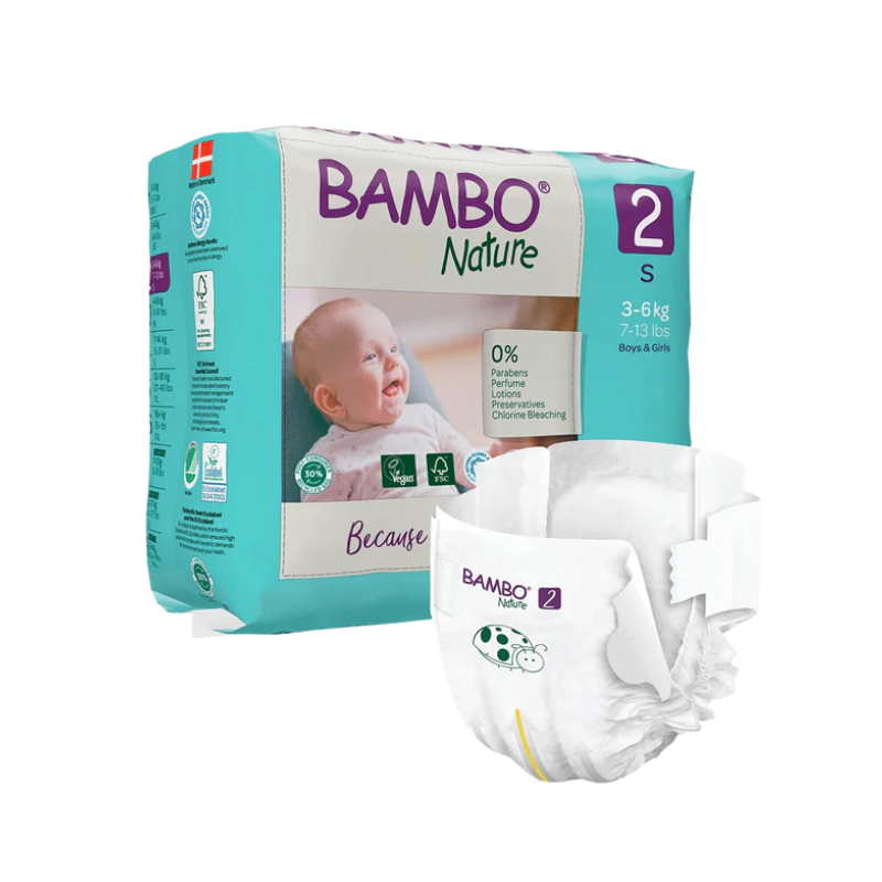 Bambo Nature Fralda _Tam. 2_ S_ 3-6Kg (30 unidades)