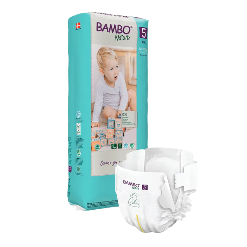 Bambo Nature Fralda _Tam. 5_ XL_ 12-18Kg (44 unidades)