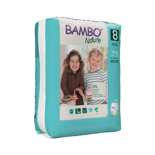 Bambo Nature Fralda Cueca_Tam 8-4XL_19Kg+ (16  unidades)