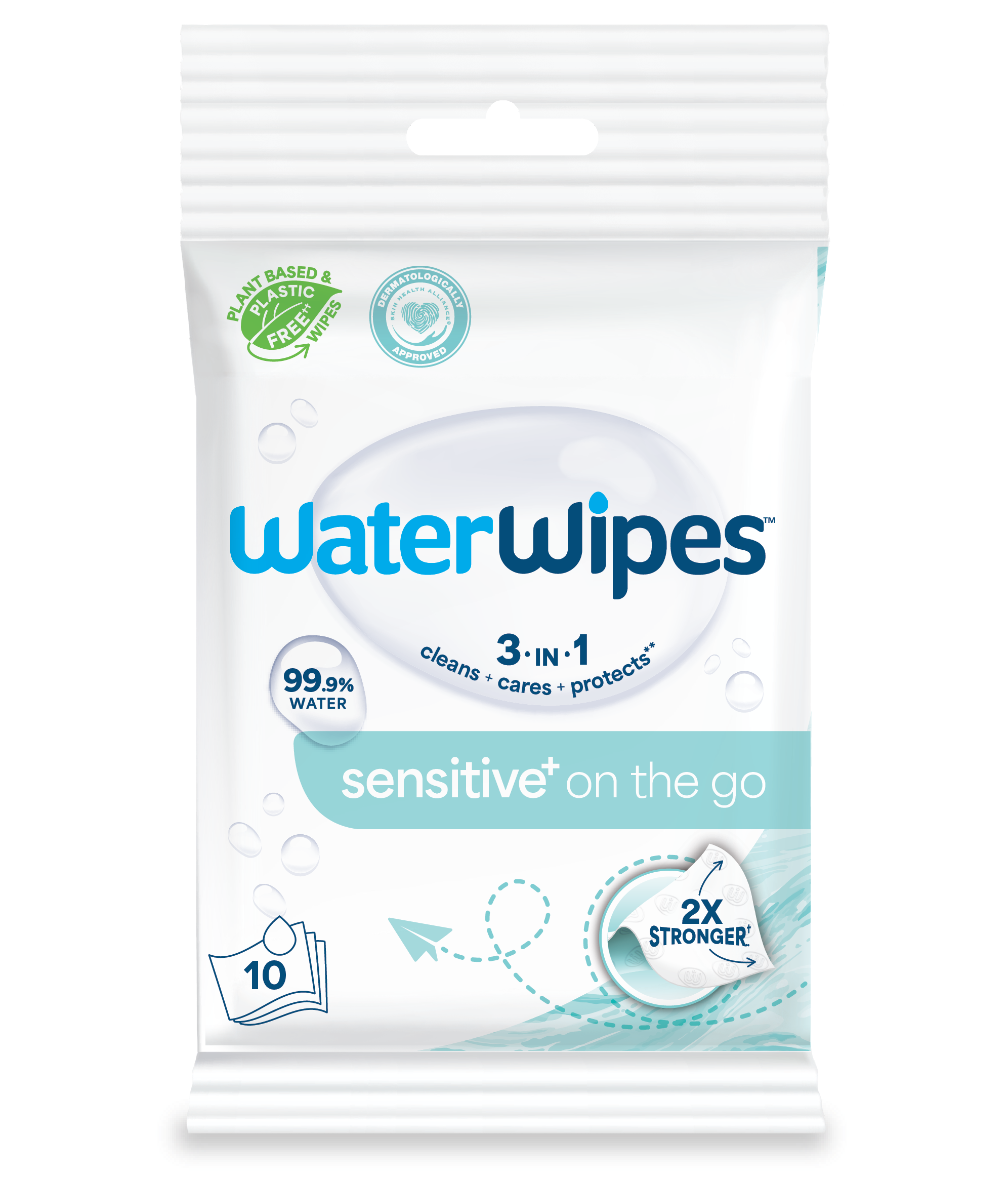 Waterwipes Toalhitas Sensitive On the go x10