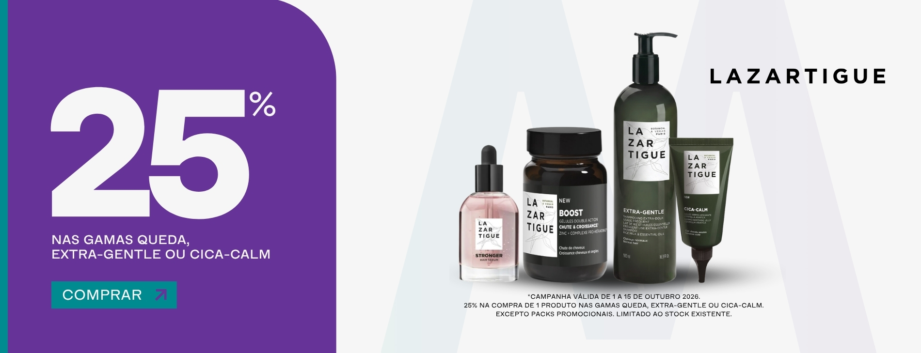 LAZARTIGUE 25% gamas Queda, Extra-Gentle ou Cica-Calm