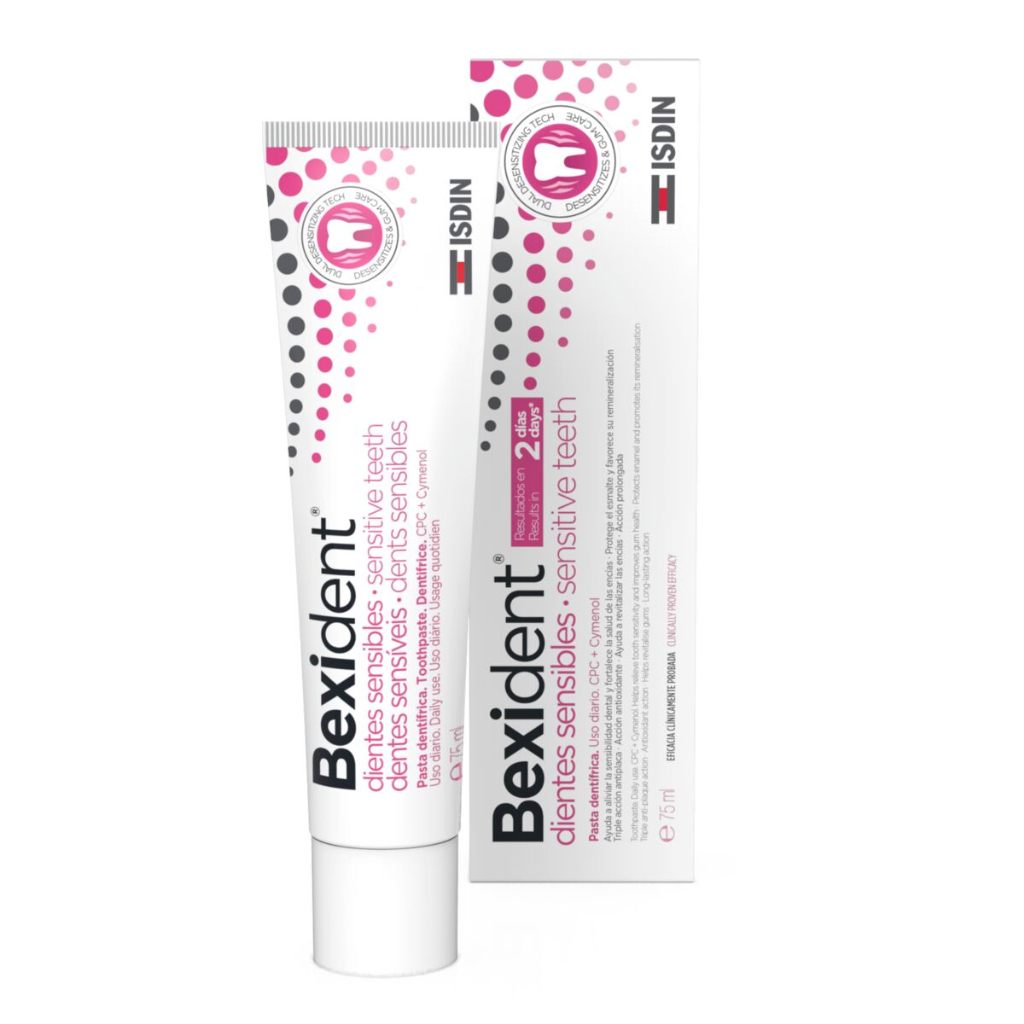 ISDIN Bexident Dentes Sensíveis 75ML - Pasta para dentes sensíveis, fortalecedora da gengiva e com ação antiplaca