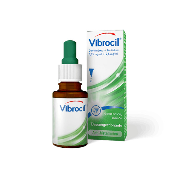 Vibrocil, 0,25/2,5 mg/ml solução nasal conta-gotas - 15ml