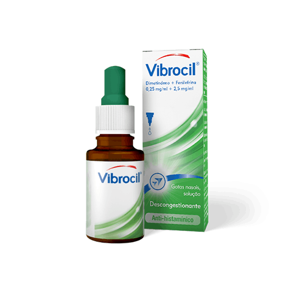 Vibrocil, 0,25/2,5 mg/ml solução nasal conta-gotas - 15ml