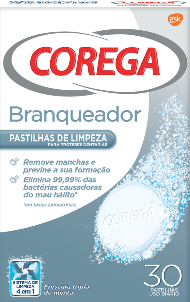 Corega Branqueador (x30 comprimidos efervescentes)