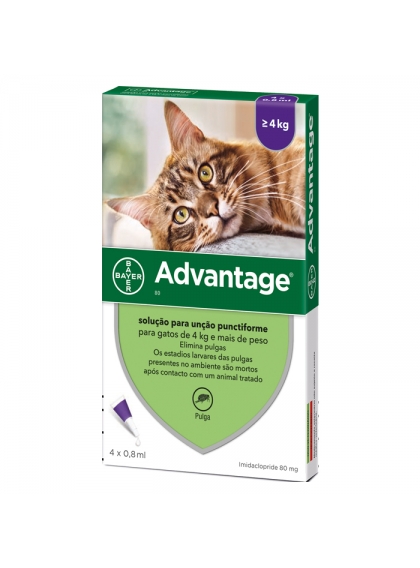 Advantage Gato Solução Unção - 0,8ml (x4 unidades)_ 4-8kg
