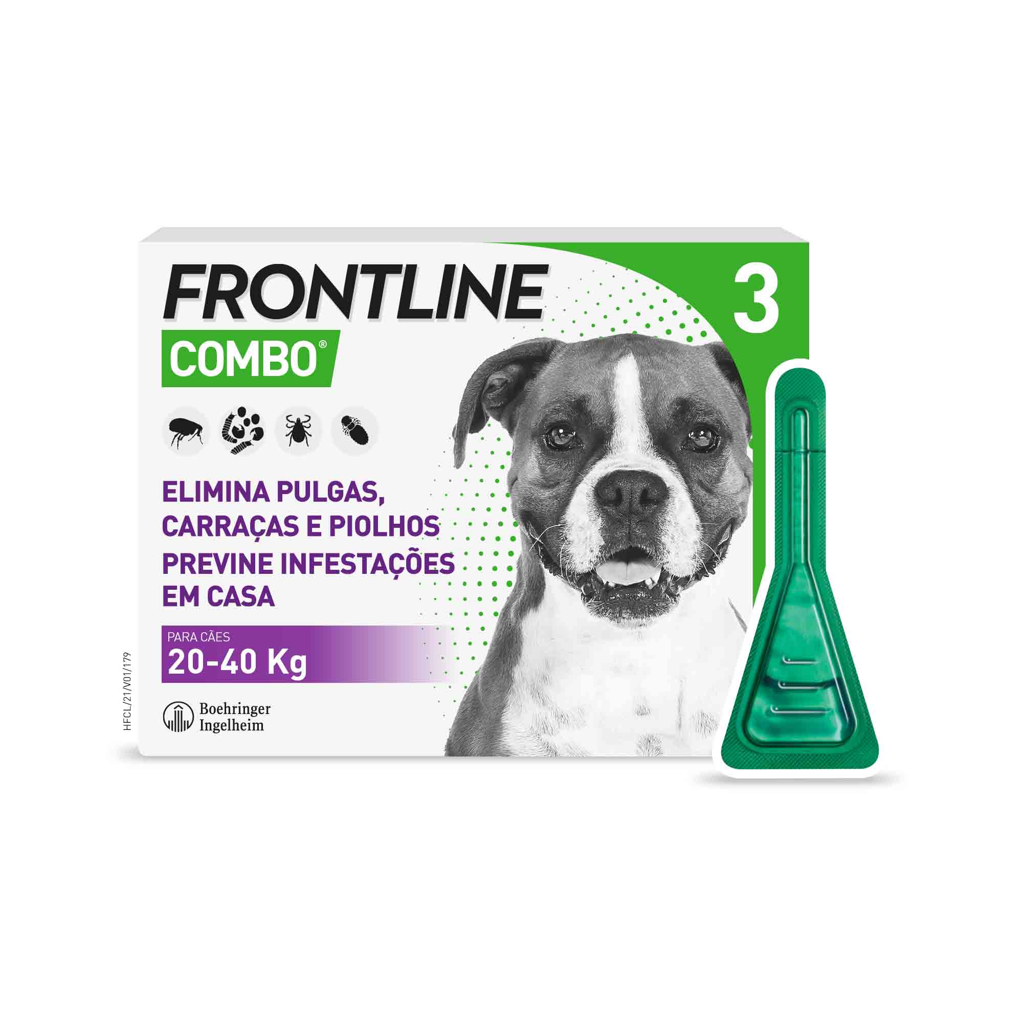 Frontline Combo Solução Cão_ 20-40kg - 2,68ml (x3 unidades)