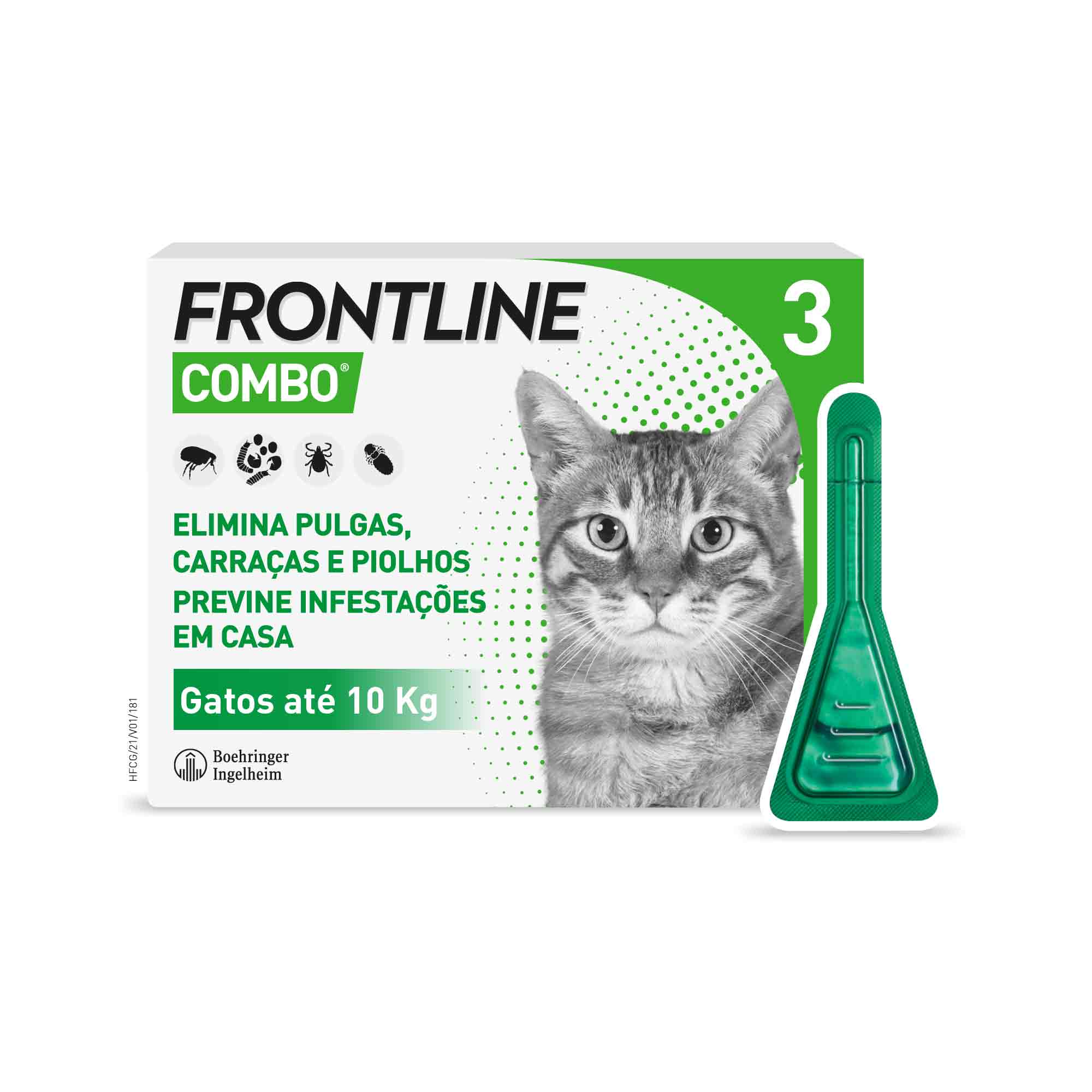 Frontline Combo Solução Tópica Gato - 0,5ml (x3 unidades)