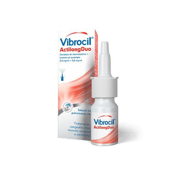 Vibrocil ActilongDuo, 0,6 + 0,5 mg/ml solução pulverização nasal - 10ml