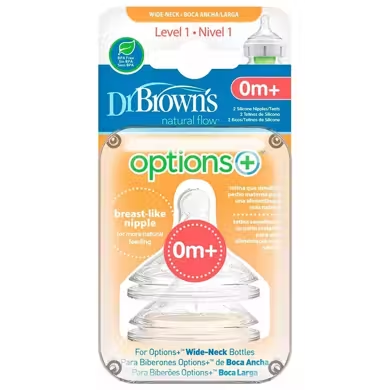Dr Browns Tetina Larga Nível 1 (x2 unidades)