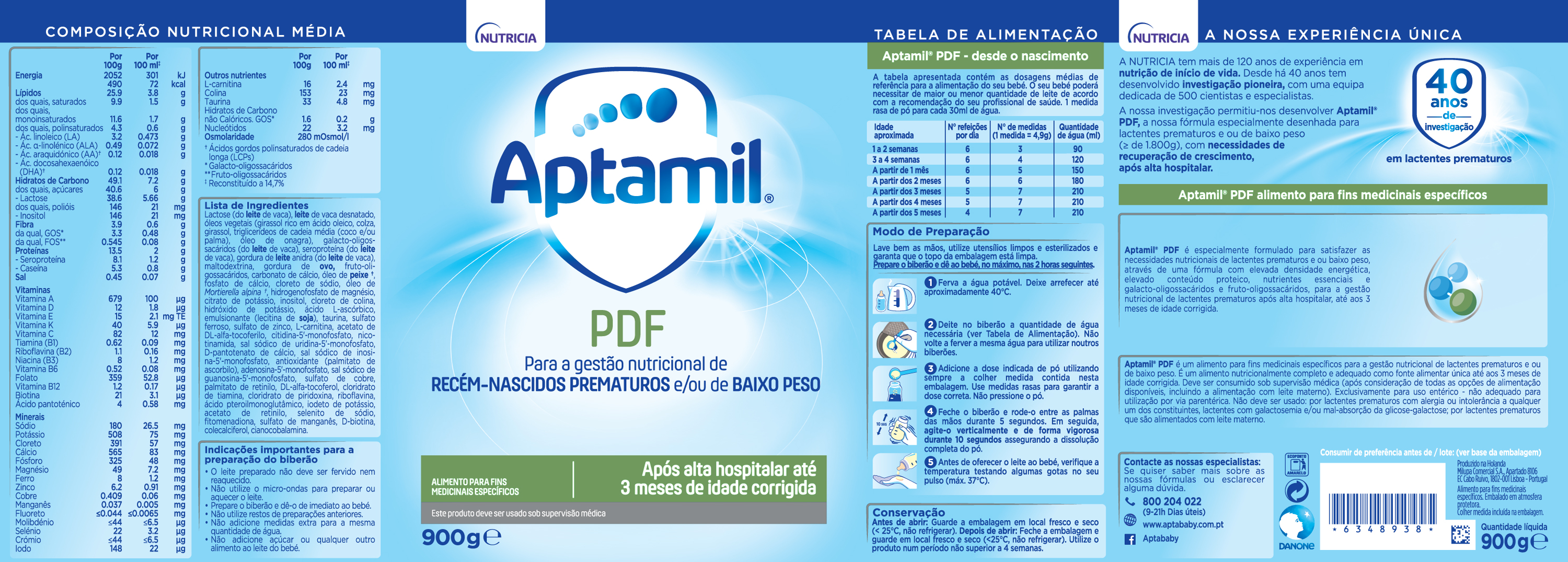Aptamil PDF Leite 3meses - 900g