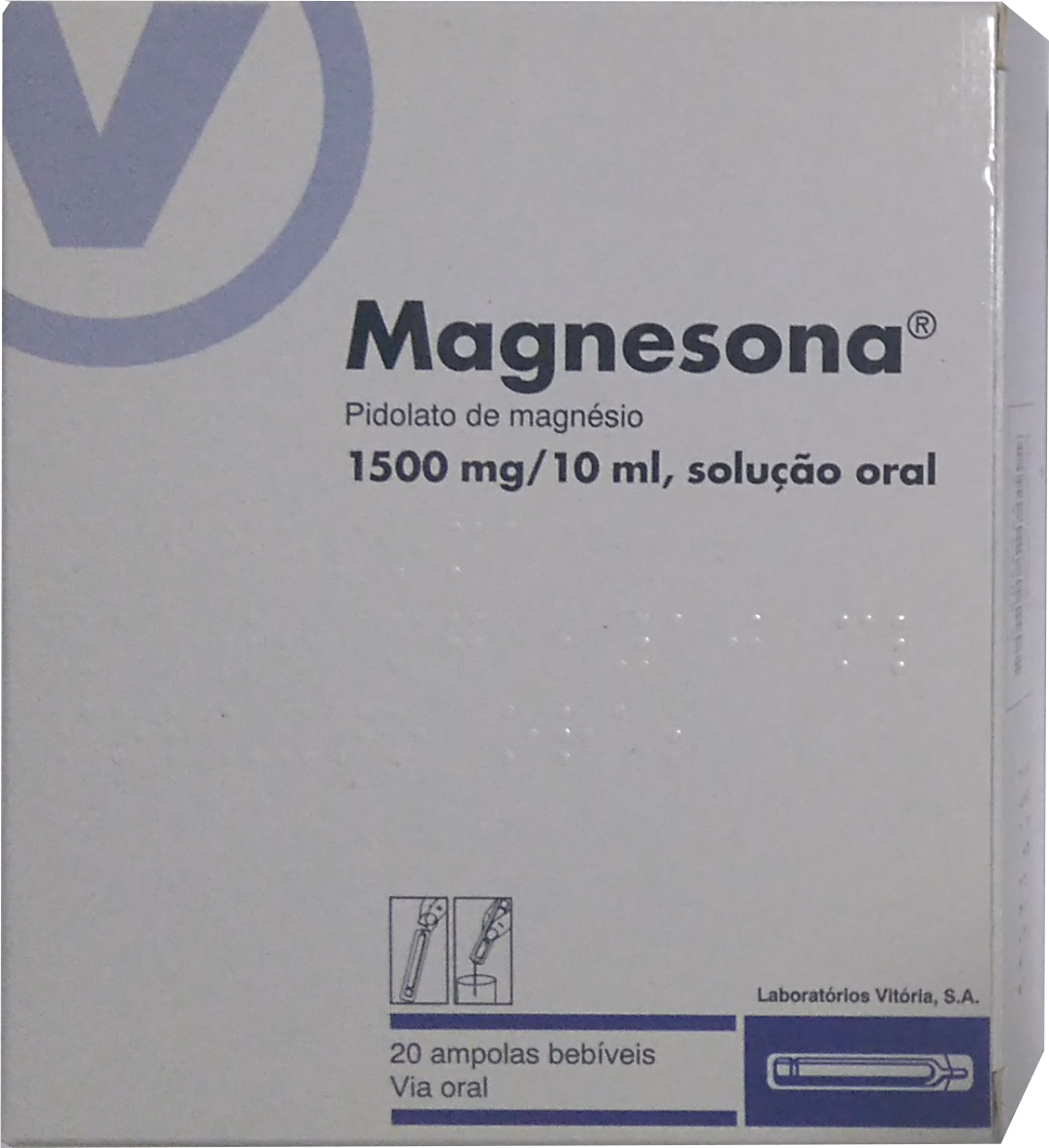 Magnesona Pidolato de magnésio a 1500mg/10ml x 20 ampolas