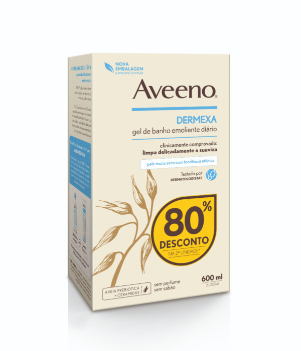 Aveeno Dermexa Gel Banho Emoliente - 300ml ( Duo -80%Desconto)
