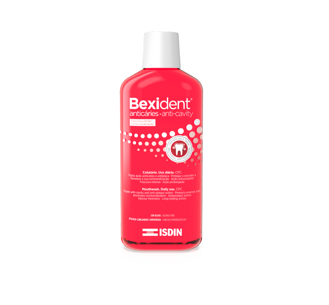 ISDIN Bexident Anticáries Colutório 500ML - Colutório de uso diário anticáries com flúor e CPC