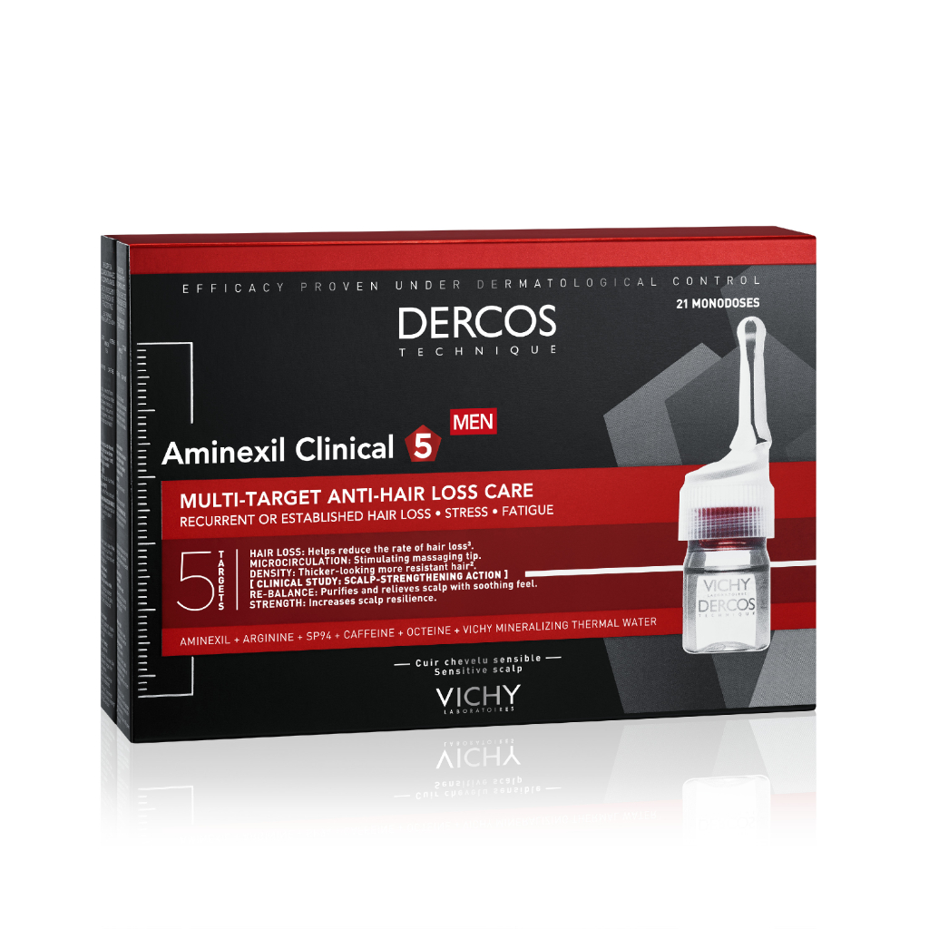 Dercos Aminexil Clinical 5 _ Homem (x21 ampolas)