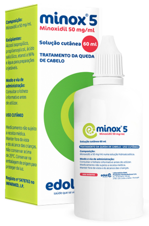 Minox 5, 50 mg/mL(60mL) (x1 solução cutânea)