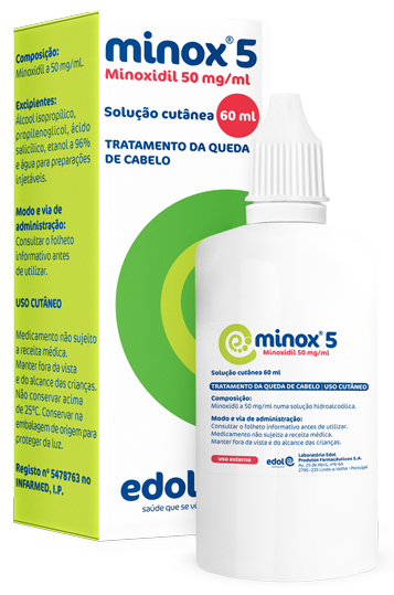 Minox 5, 50 mg/mL(60mL) (x1 solução cutânea)