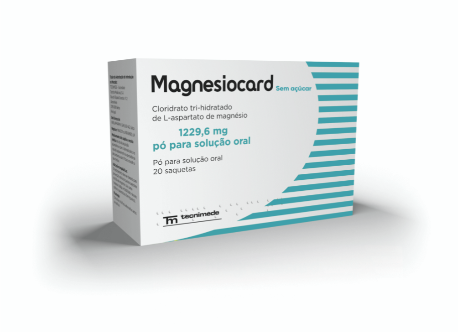 Magnesiocard sem açúcar, 1229,6 mg x 20 pó solução oral saquetas