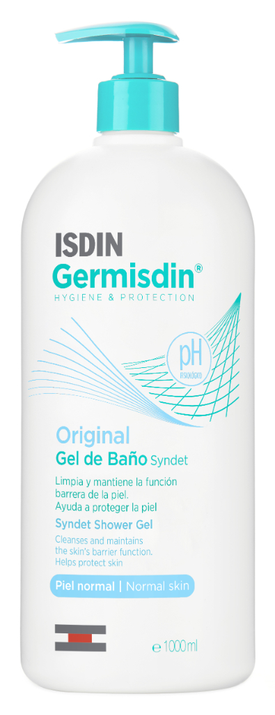 ISDIN Germisdin Original 1000ML - Gel corporal para higiene corporal e mãos, com pH fisiológico