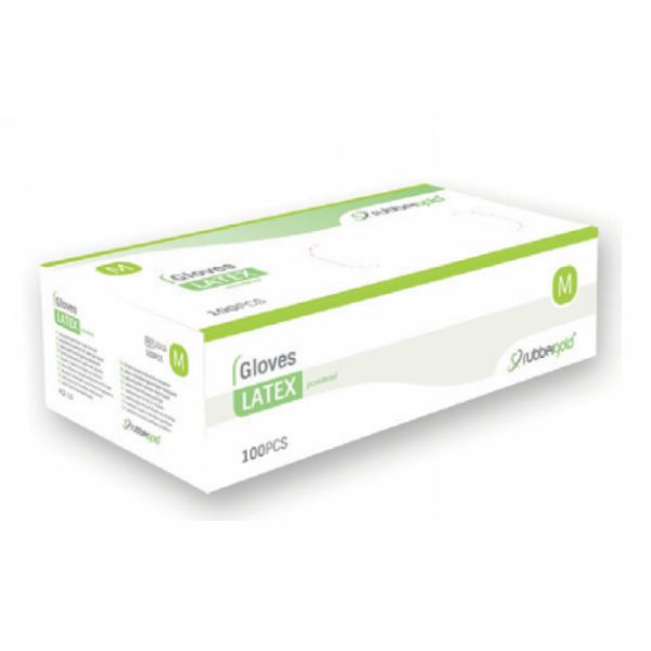 Rubbergold Luva Látex com Pó_tamanho M (x100 unidades)