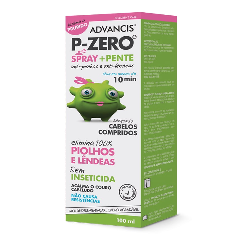 Advancis P Zero Spray Piolhos - 100ml + Pente