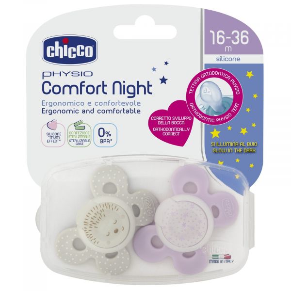 Chicco Chupeta Physio Comfort Night Girl_16-36meses