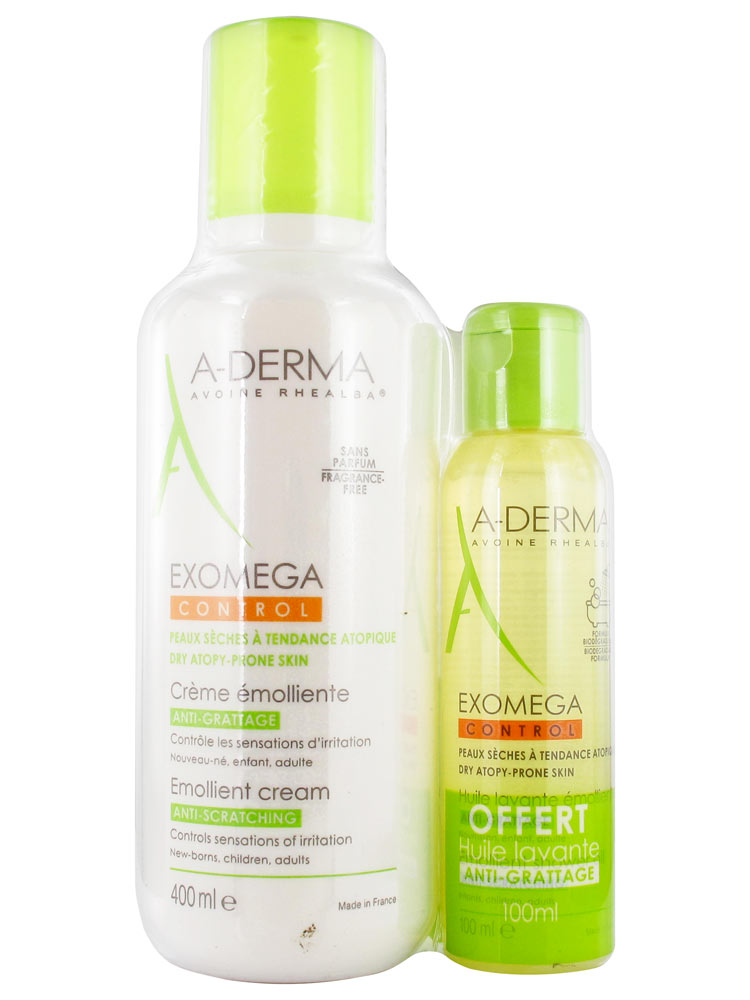 A-Derma Exomega Control Creme - 400ml + Oferta Óleo duche - 200ml