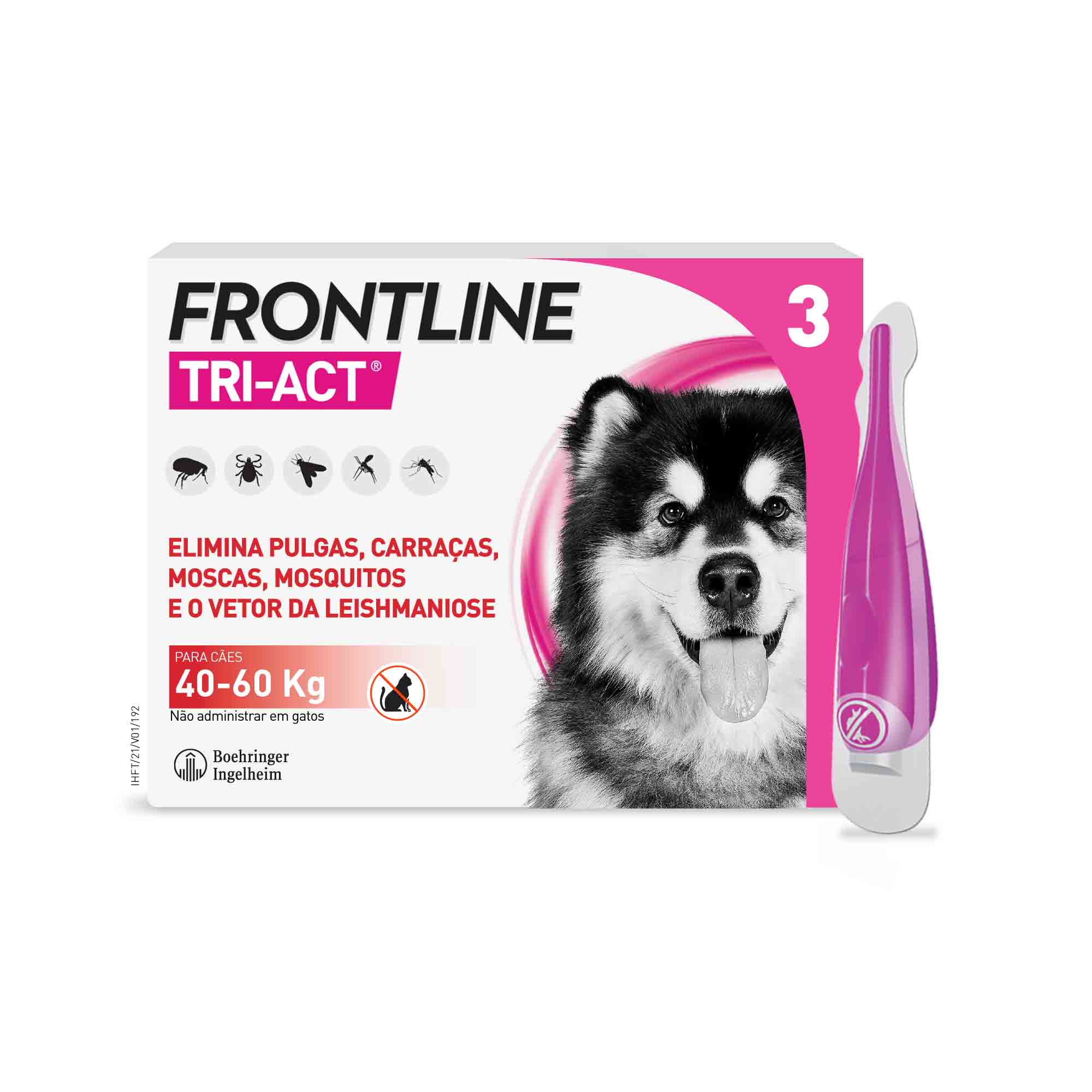 Frontline Tri-Act XL Solução- Cão_ 40-60kg - 6ml (x3unidades)