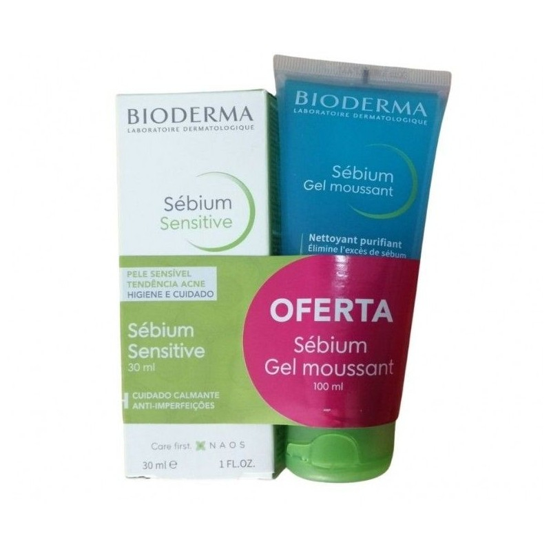Bioderma Sebium Sensitive Creme - 30ml + Oferta Gel Moussant - 100ml