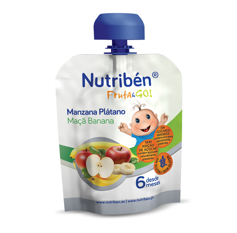 Nutriben Fruta Go Pure_ Maçã/Banana - 90g
