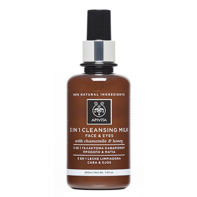 Apivita Leite Limpeza 3 em 1 Rosto e Olhos - 200ml