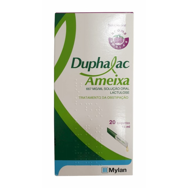 Duphalac Ameixa, 667 mg/mL-15mL (x20 unidades) solução oral saquetas