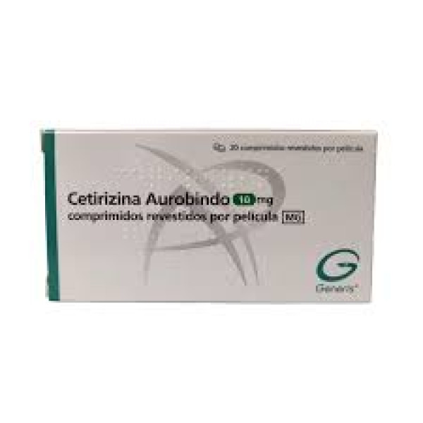 Cetirizina Aurobindo MG, 10 mg (x20 comprimidos revestidos)