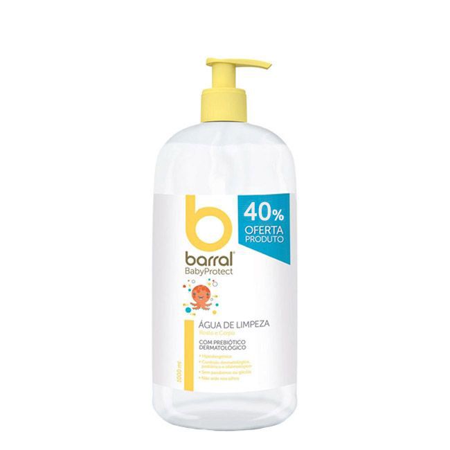 Barral BabyProtect Água de Limpeza Rosto/Corpo - 1000 ml com Oferta de 40%