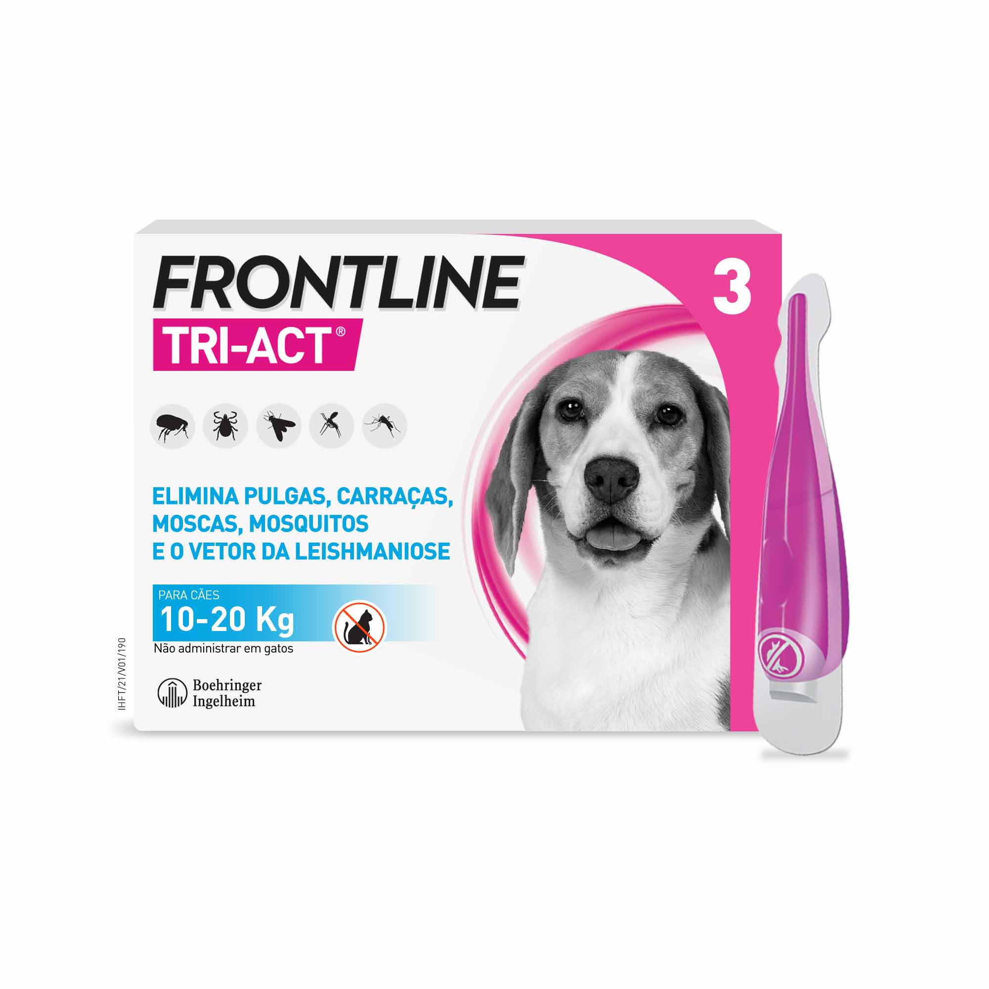 Frontline Tri-Act M Solução Cão_10-20kg - 2ml (x3 unidades)