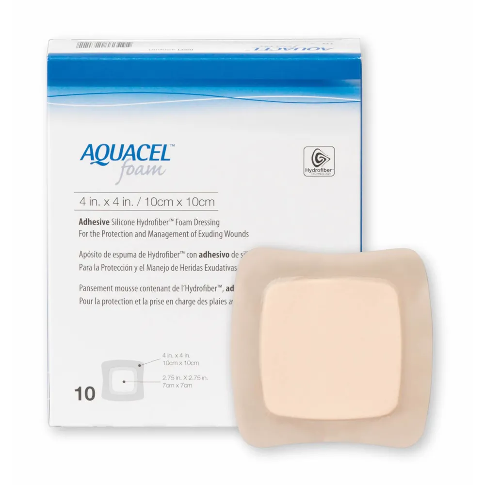 Aquacel Foam Penso Aderente - 10x10cm (x10 unidades)