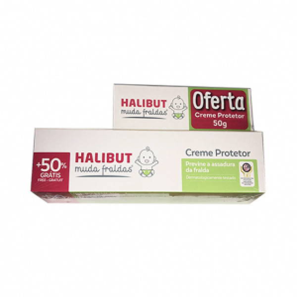 Halibut Muda fraldas Creme protetor - 150 g (Oferta 50% + Creme protetor - 50g)
