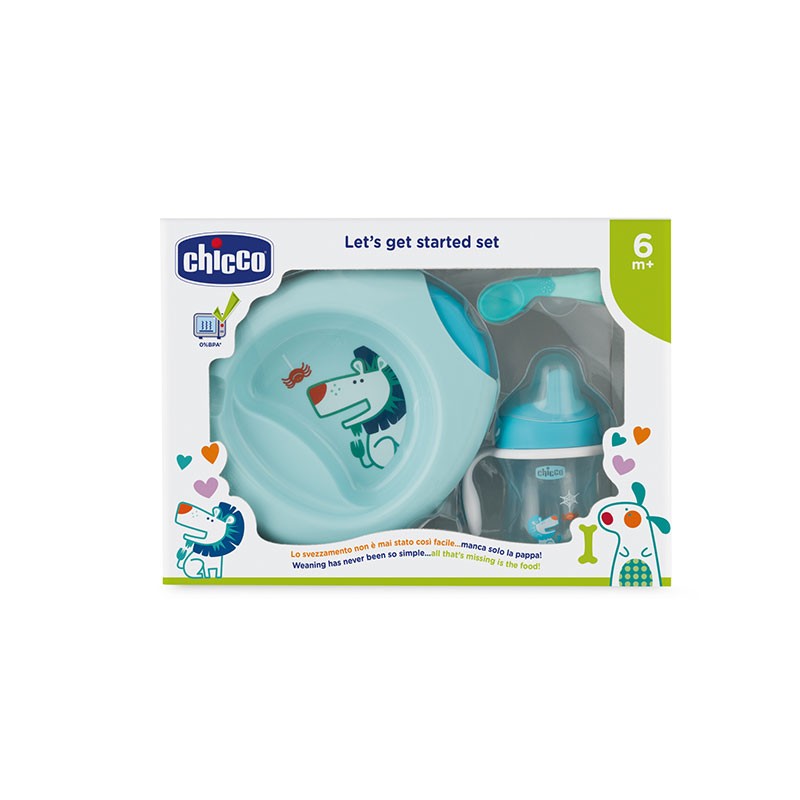 Chicco Conjunto Papa Menino Copo + Primeira Colher + Prato 6M+
